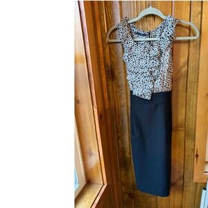 Maurices Leopard Print Ruffle Bodice Sheath Dress Black Pencil Skirt Size 5/6